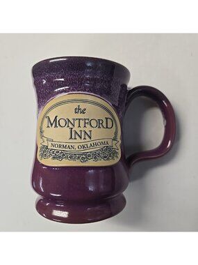 Deneen Pottery The Montford Inn Norman, Oklahoma Purple Drip Glaze Mug 2018